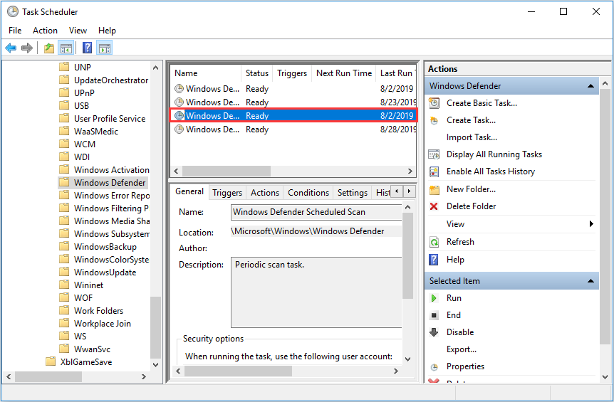 Windows Defender Scheduled Scan