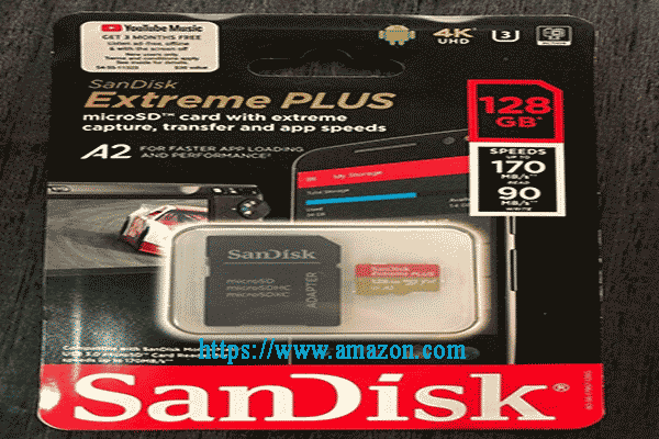 the appearance of SanDisk Extreme PLUS 128GB microSD A2