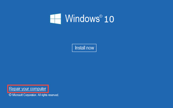 click Repair your computer
