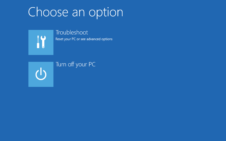 click Troubleshoot