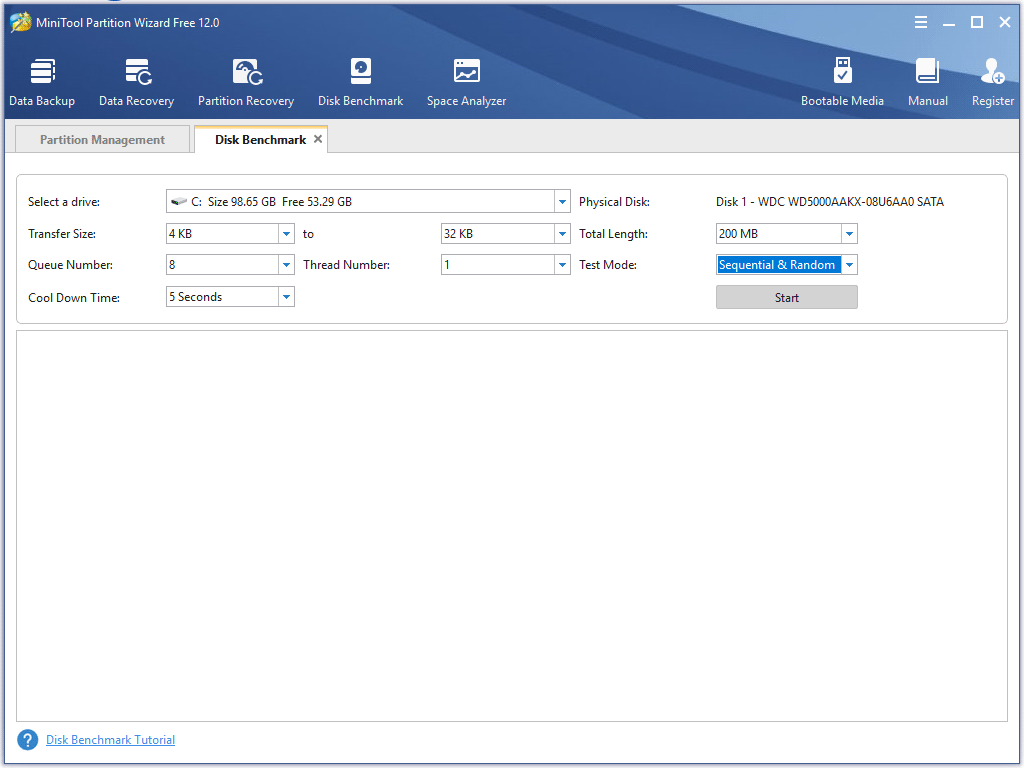 set parameters and click Start