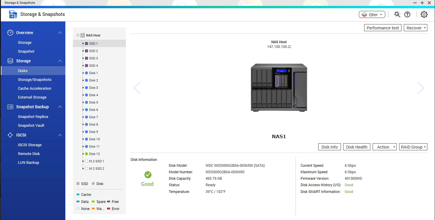 NAS screen