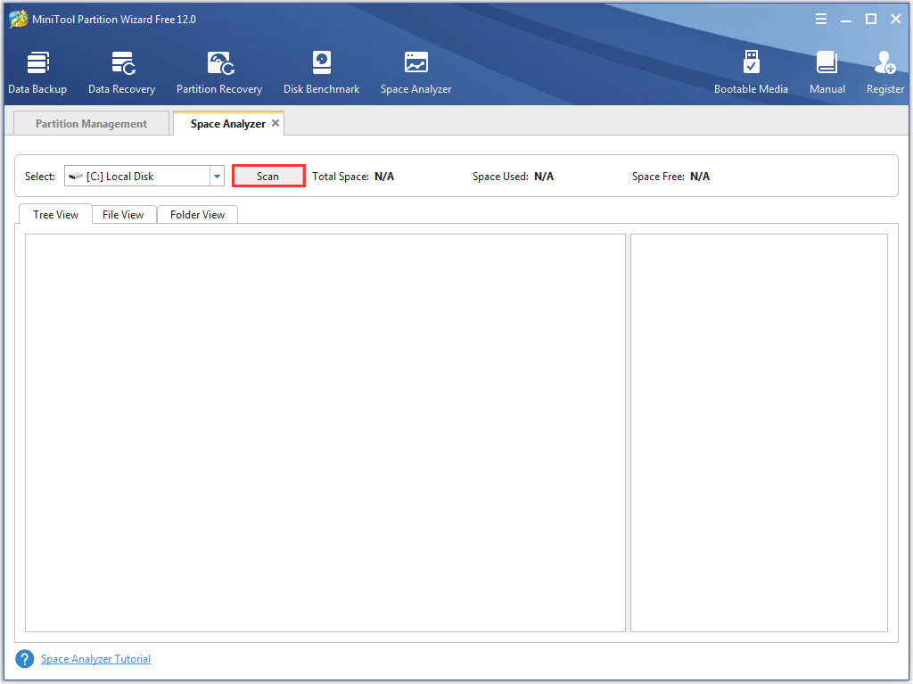click the Scan button to scan the selected partition