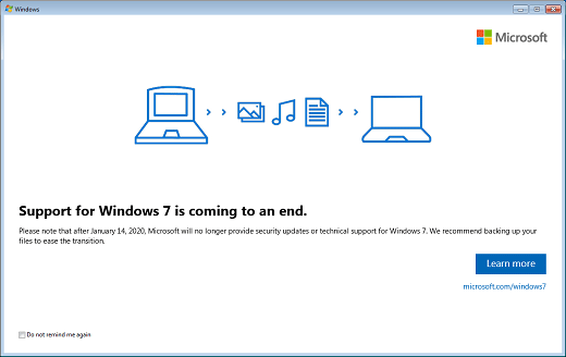 end support for Windows 7