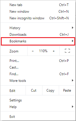 choose Bookmarks
