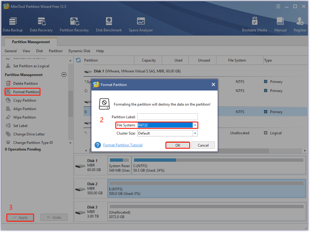 format external SSD with MiniTool Partition Wizard