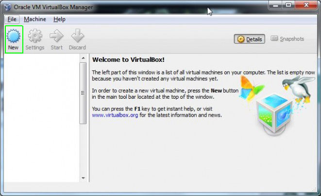 run VirtualBox to get its main window