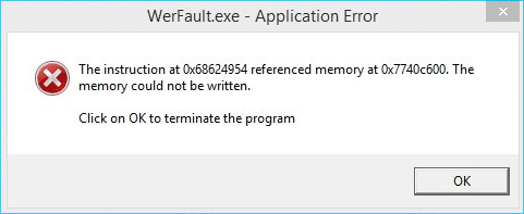 WerFault.exe - Application Error