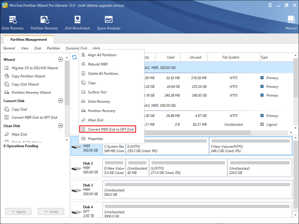 convert MBR to GPT
