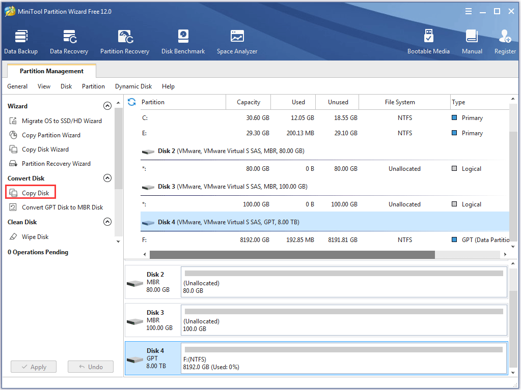 activate the Copy Disk feature