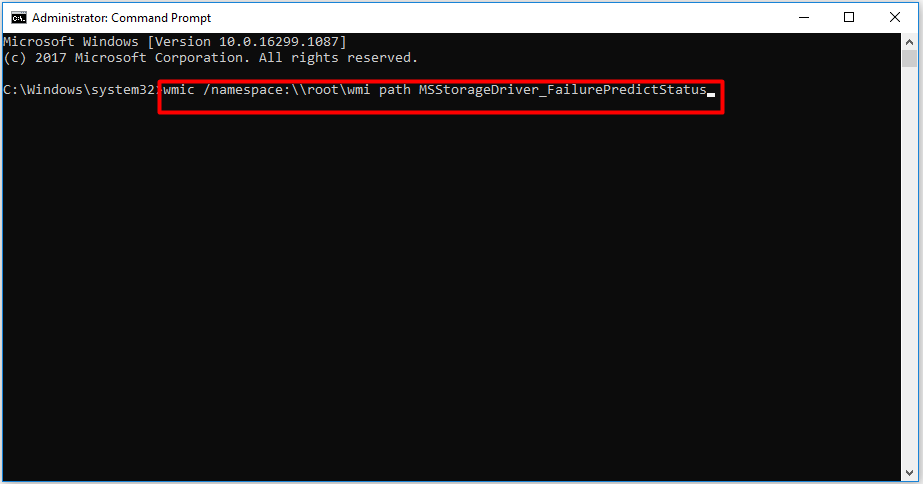 find the status of the hard drive