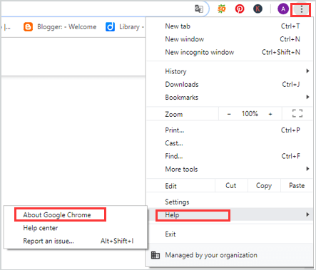 click About Google Chrome