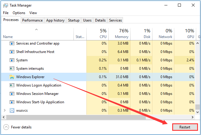 Restart Windows Explorer to fix clipboard history
