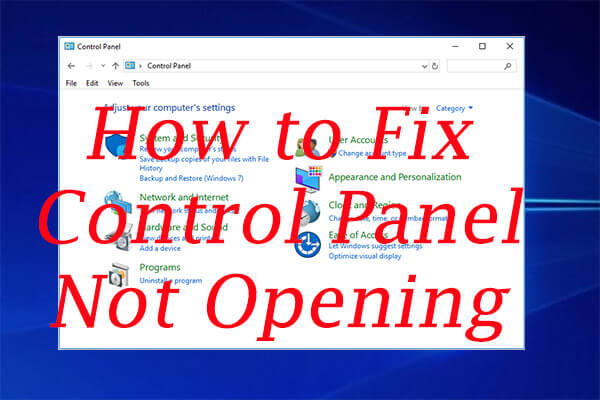 control panel not opening thumbnail