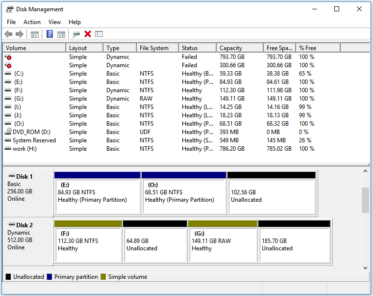 no Free space in on the hard disk