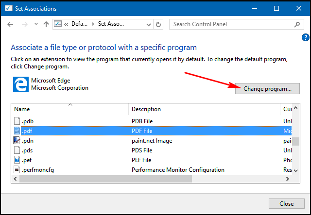 click Change Program