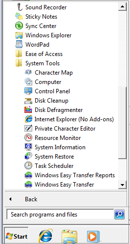 click System restore