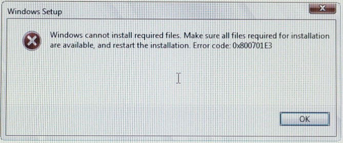 error 0x800701e3