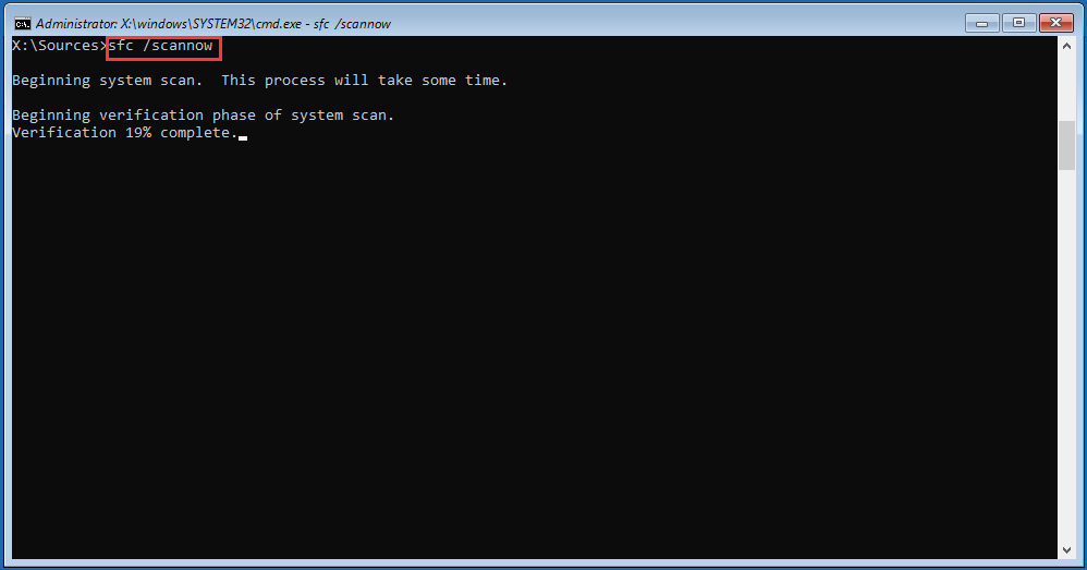 run sfc /scannow to replace corrupted system files