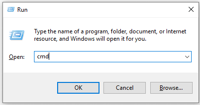 type cmd in the run box
