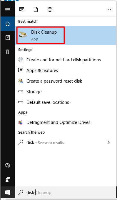 disk cleanup