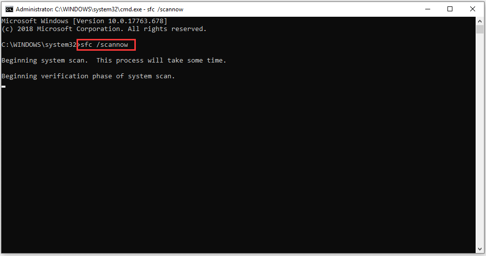run sfc /scannow command