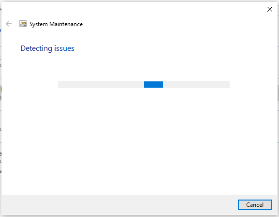 the troubleshooter is detecting issues