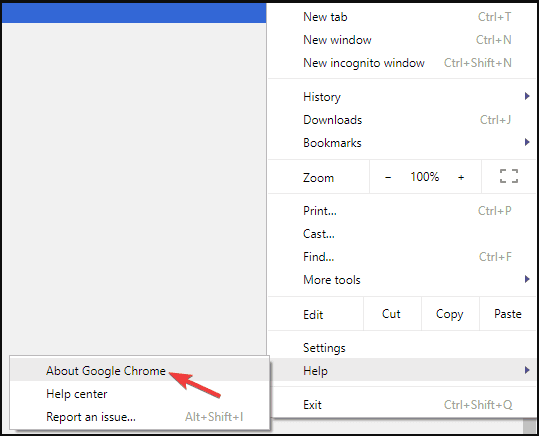 check the version of Chrome