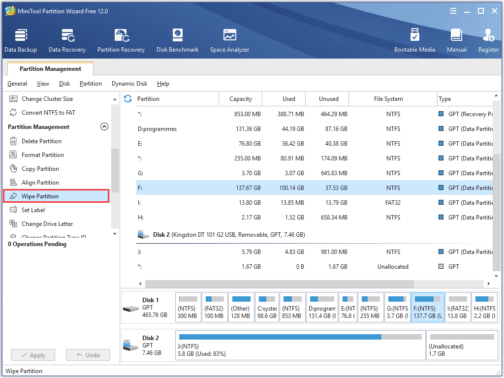 wipe partition