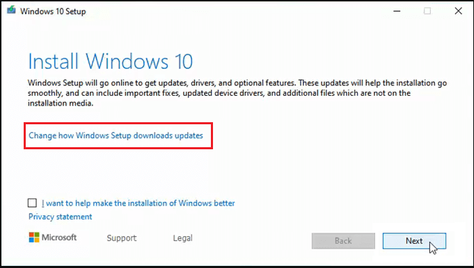 Change how Windows Setup downloads updates