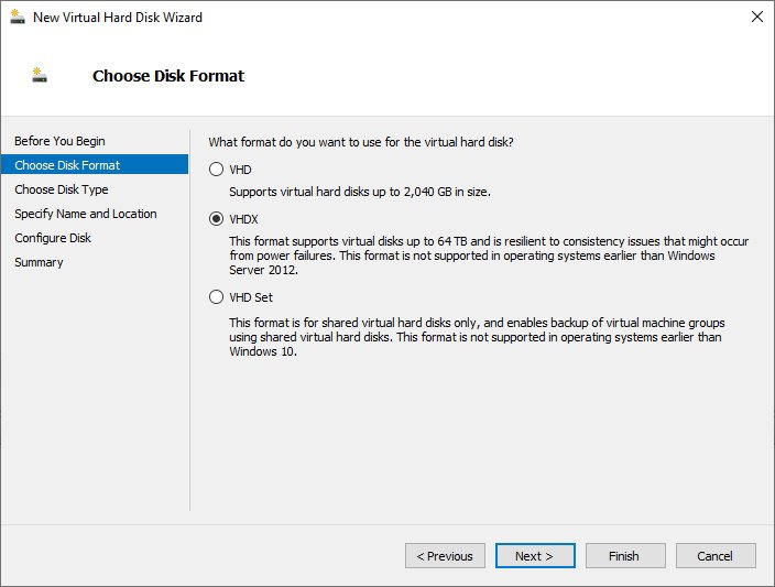create a VHDX