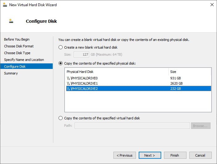 replace the pass-through disk with the new virtual disk