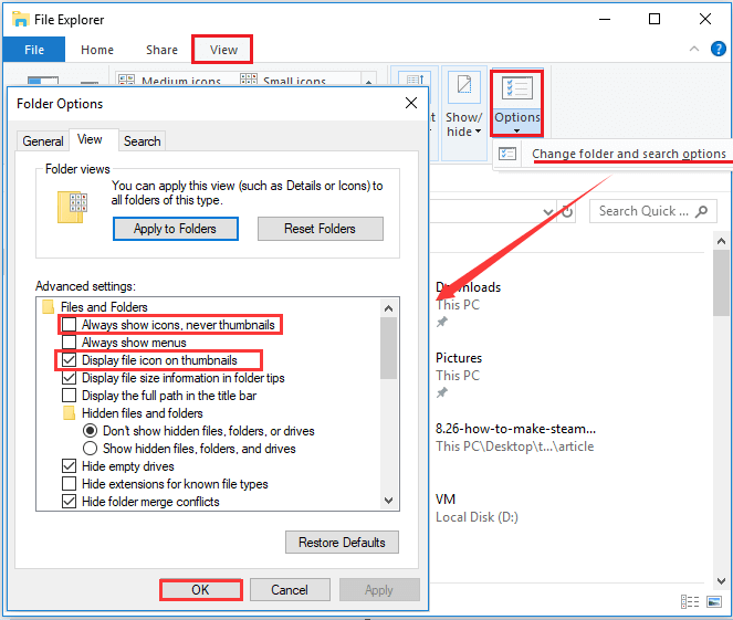 make some changes for file view options