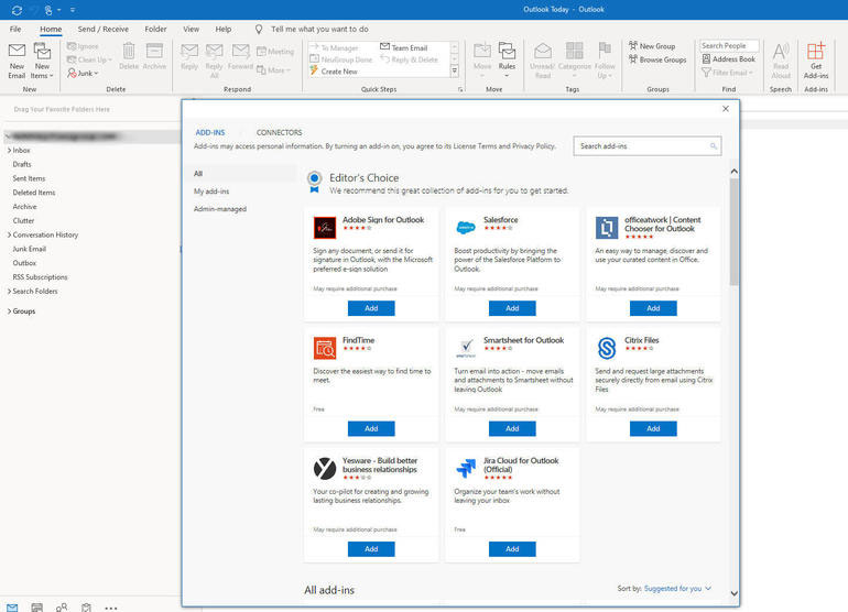 outlook add in documentation