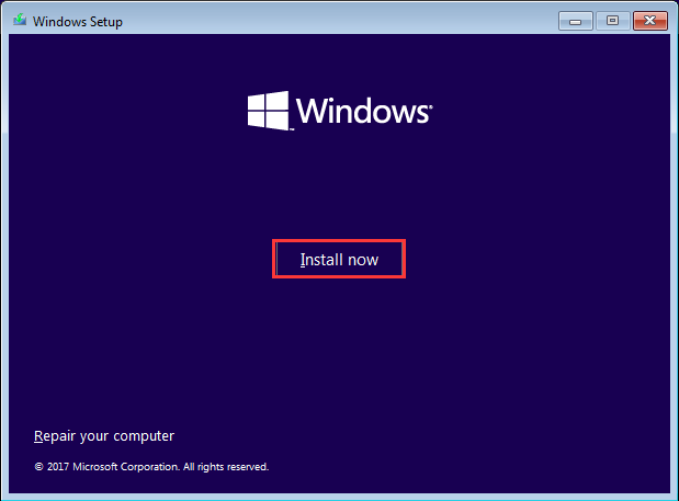 install Windows 10