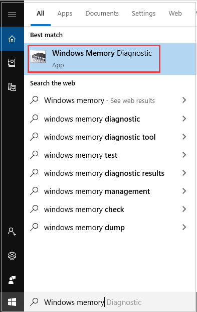 open Windows Memory Diagnostic