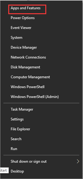 select Apps & Features