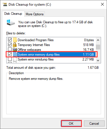 cómo visualizará los archivos de reciclaje de memoria de error del sistema