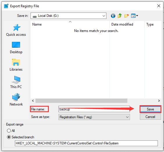 set the file name and save location