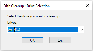 select the drive to clean up