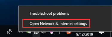 Open Network & Internet settings