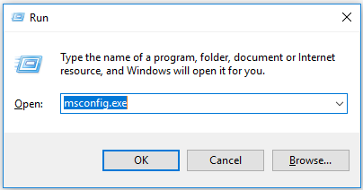 type msconfig.exe in the run box