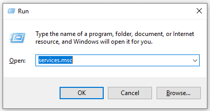 type services and hit Enter button