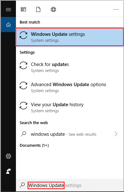 type Windows Update