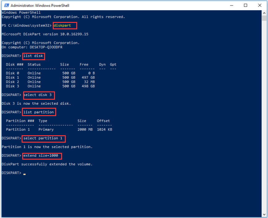 the process of extending a partition