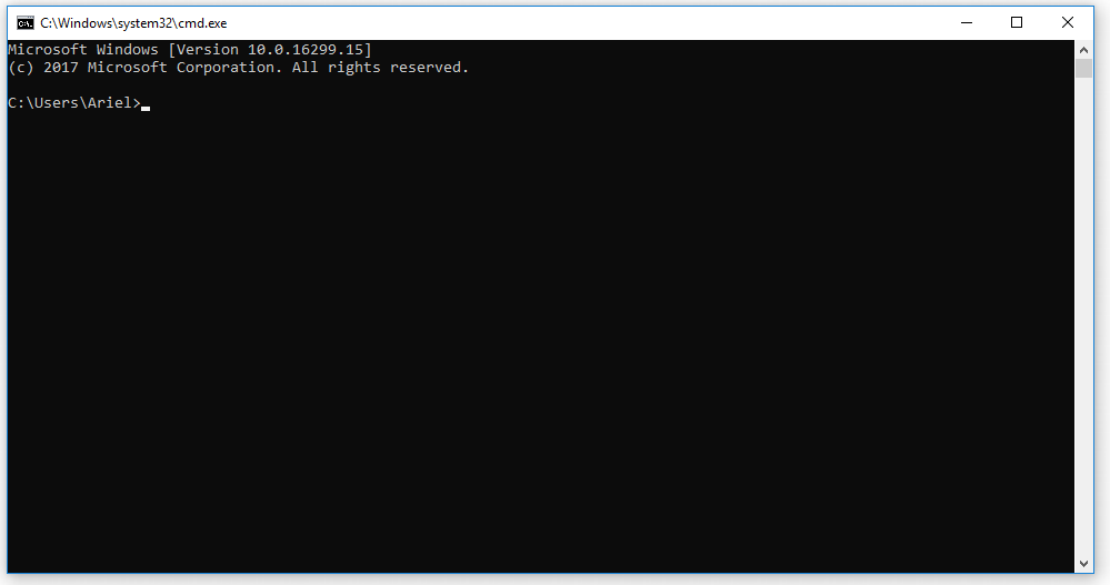 the window of cmd.exe