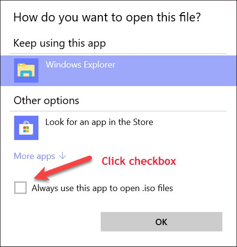 set Windows Explorer to open .iso files