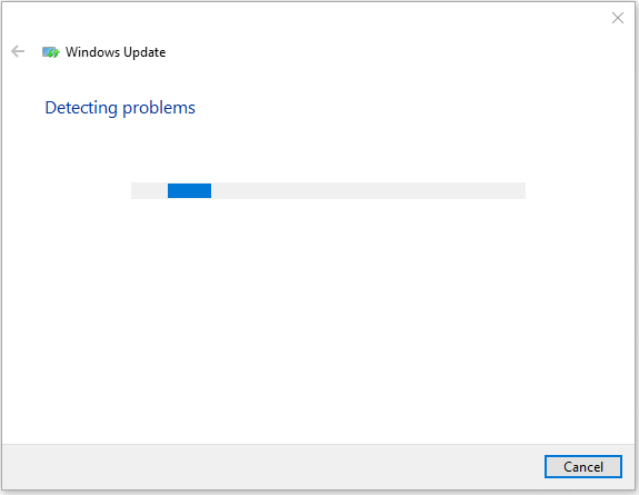 Windows update troubleshooter is detecting problems