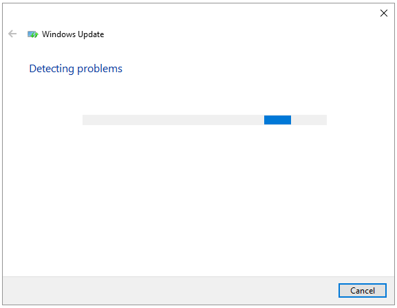 working process of Windows Update Troubleshooter