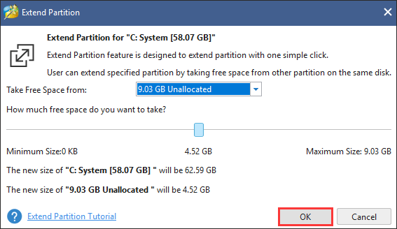 take free space from other partition or unallocated space